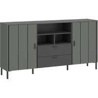 Arthur Wooden Sideboard With 2 Doors 2 Drawers In Green Grey