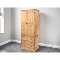 Core Corona 2 Door 3 Drawer Pine Wooden Wardrobe