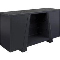 Westbury Matt Grey Ceramic Top Sideboard With Wooden Base