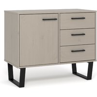 Tilston Wooden Sideboard With 1 Door 3 Drawers In White And Black
