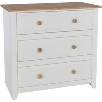 Chatfield Wooden Chest Of 3 Drawers In White And Oak