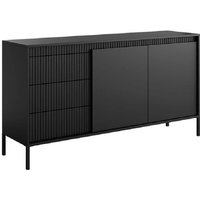 Shawnee Wooden Small Sideboard With 2 Doors 3 Drawers In Black