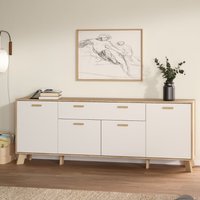 Irvine Wooden Sideboard With 4 Doors 1 Drawer In Oak And White