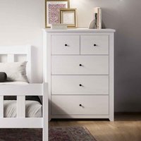 Havanan Wooden Chest Of 5 Drawers - White