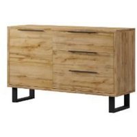 Hamburg Wooden Sideboard With 1 Door 3 Drawers In Wotan Oak
