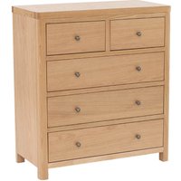 Reston Wooden Chest Of 5 Drawers Tall In Oak