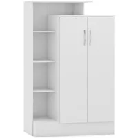 Seconique Nevada White High Gloss 2 Door Shelving Wardrobe