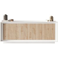 Skokie Wooden Sideboard With 4 Doors In Matt White And Cadiz