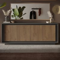 Skokie Wooden Sideboard With 4 Doors In Lava And Mercure