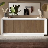Skokie Wooden Sideboard With 4 Doors In Matt White And Mercure