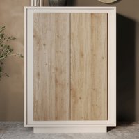 Skokie Wooden Highboard With 2 Doors In Cashmere And Cadiz