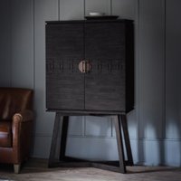 Bahia Wooden Drinks Cabinet With 2 Doors In Black