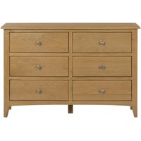 Kamiah Wide Wooden Chest Of 6 Drawers In Oak