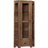 Ontario Wooden Corner Storage Cabinet With 1 Door In Dark Oak