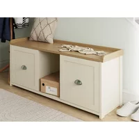 GFW Lancaster Cream and Oak 2 Door Shoe Bench