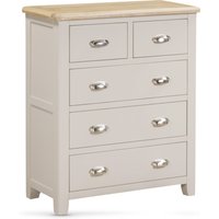 Waldorf Wooden Chest Of 5 Drawers In Oak And White
