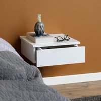 Aviana Wall Hung Wooden Bedside Cabinet With 1 Drawer In White
