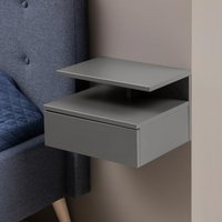 Ashanti Wall Hung Wooden Bedside Cabinet In Grey