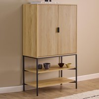 Japar Wooden Storage Cabinet With 2 Doors In Oak And Black