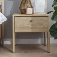 Cortez Wooden Bedside Cabinet With 1 Drawer In Oiled Oak
