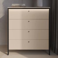 Eureka Wooden Chest Of 4 Drawers In Beige And LED
