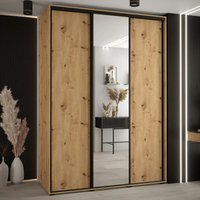 Canon Small Wooden Wardrobe With 3 Sliding Doors In Artisan Oak