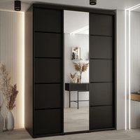 Canon Large Wooden Wardrobe With 3 Sliding Doors In Black