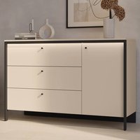 Eureka Wooden Sideboard With 1 Door 3 Drawers In Beige And LED