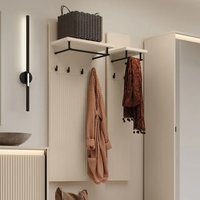 Trier Wooden Set Of 2 Hallway Cost Hangers In Beige