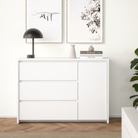 Norfolk Wooden Sideboard With 1 Door 3 Drawers In White