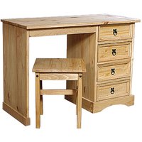 Carlen Wooden Dressing Table With Stool In Distressed Oak