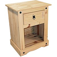 Carlen Wooden Bedside Cabinet With 1 Drawer In Distressed Oak