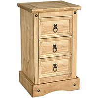 Carlen Wooden Bedside Cabinet With 3 Drawers In Distressed Oak