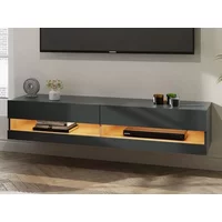 GFW Leon 150cm Anthracite and Oak TV Cabinet With LED Lighting