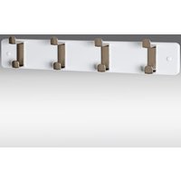 Fillmore Metal Wall Hung Coat Rack With 4 Hook In White