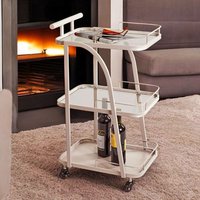 Danville Metal Drinks Trolley With Glass Shelves In Grey