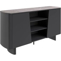Castle Light Grey Ceramic Top Sideboard With Grey Wooden Base