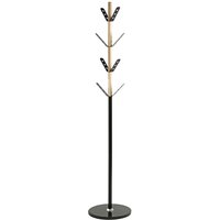 Bessemer Metal Coat Stand With Marble Base In Black Natural