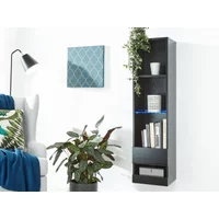 GFW Galicia Black Tall Shelf Unit With LED Lighting