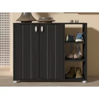 GFW Bideford Black 2 Door Compact Shoe Cabinet