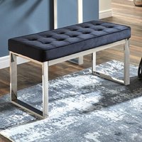Reno Black Textile Fabric Hallway Bench With Stainless Steel Legs