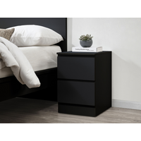 Birlea Oslo 2 Drawer Bedside Black Bedside Chest