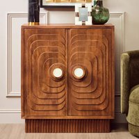 Salisbury Tall Wooden Storage Cabinet With 2 Doors In Walnut