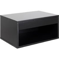 Cloquet Wall Hung Wooden Bedside Cabinet With 1 Drawer In Black