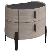 Salinas Wooden Bedside Cabinet With 2 Drawers In Beige
