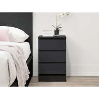 Birlea Oslo 3 Drawer Bedside Black Bedside Chest