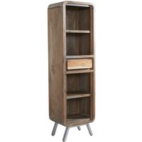 Reverso Wooden Bookcase Narrow In Reclaimed Wood And Iron