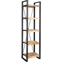 Clio Slim Bookcase In Reclaimed Wood And Metal Frame