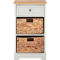 Varmora Wooden Chest Of 3 Drawers In Oak And Grey