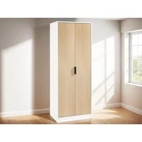 Julian Bowen Alba White and Oak 2 Door Wardrobe